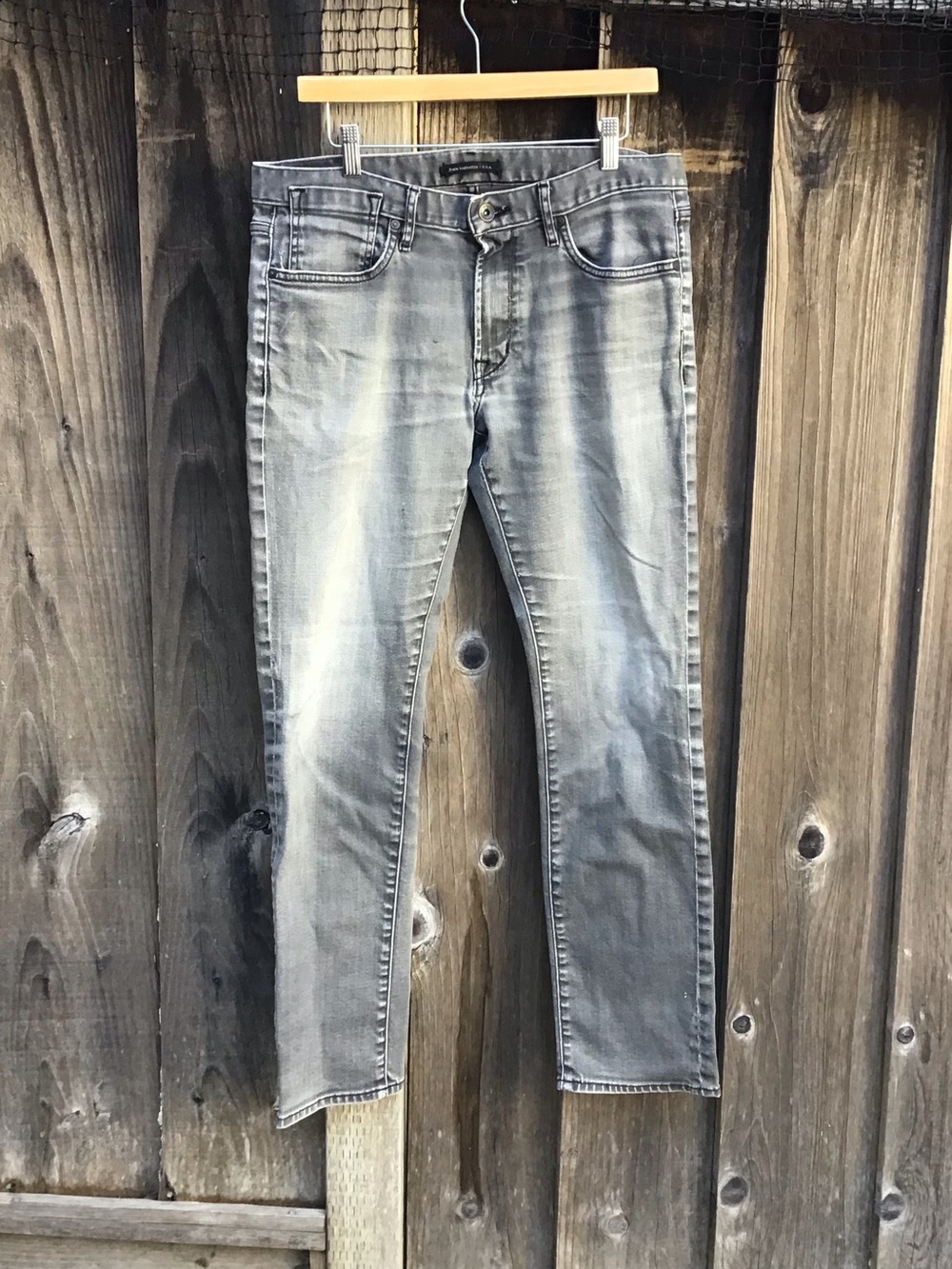 John Varvatos Star USA Gray Wash Slim Straight Jeans Mens Size 33 (34x31)